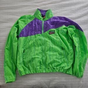 VTG 90s Nike Aqua Gear Windbreaker Jacket Mens L Neon Green Purple Full Zip
